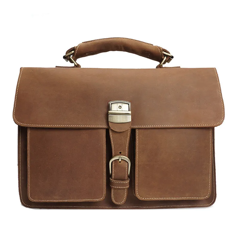 

Crazy Horse leather bag man 2017 Cow Genuine Leather Messenger Bags Men Travel Business Shoulder Bag for Man Masculina