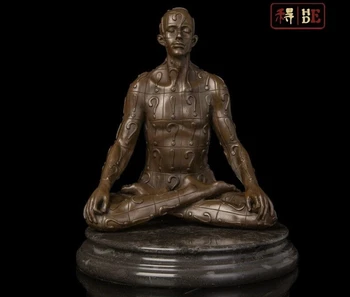 

Abstract Art Sculpture Bronze Copper Marble Thinking Person Man Statue Figurine