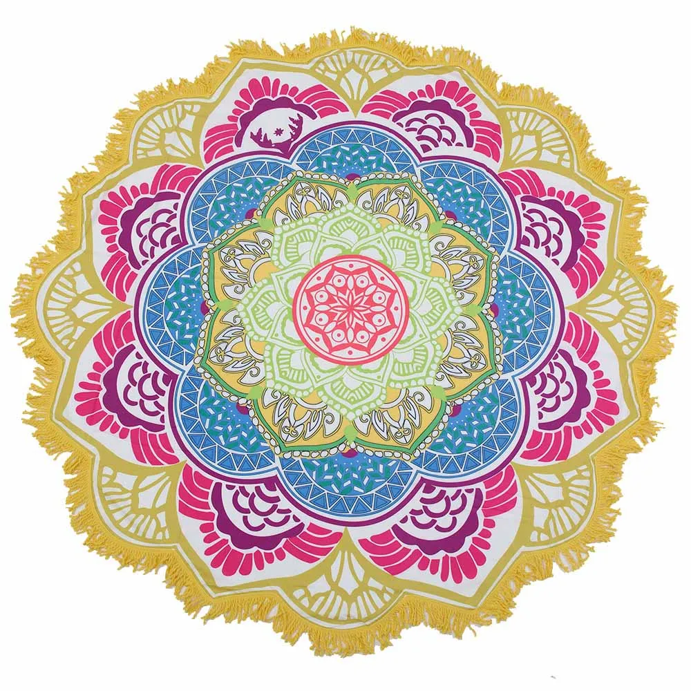 Большой индийский Гобелен Мандала, настенный, богемный, тонкий полиэстер, коврик-шарф для йоги, скатерть, Мандала Лотос, гобелен хиппи - Цвет: 7
