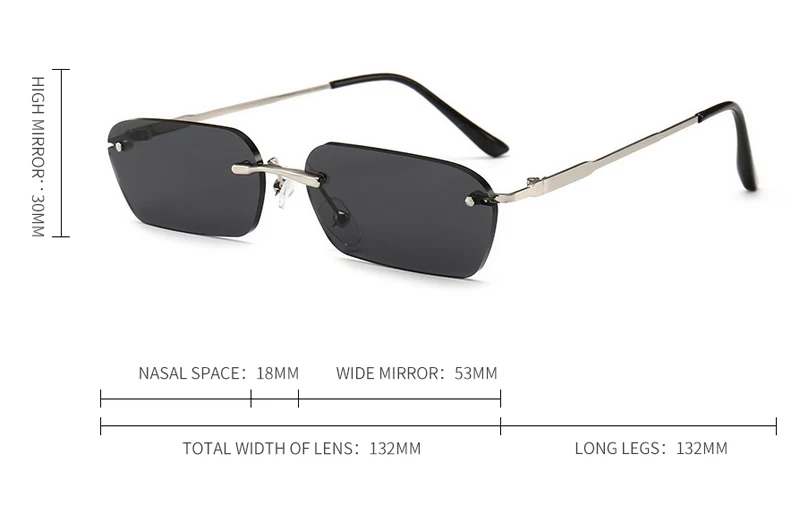 Kachawoo маленькие прямоугольные солнцезащитные очки для мужчин модные аксессуары женские солнцезащитные очки без оправы металлические унисекс Подарочные товары