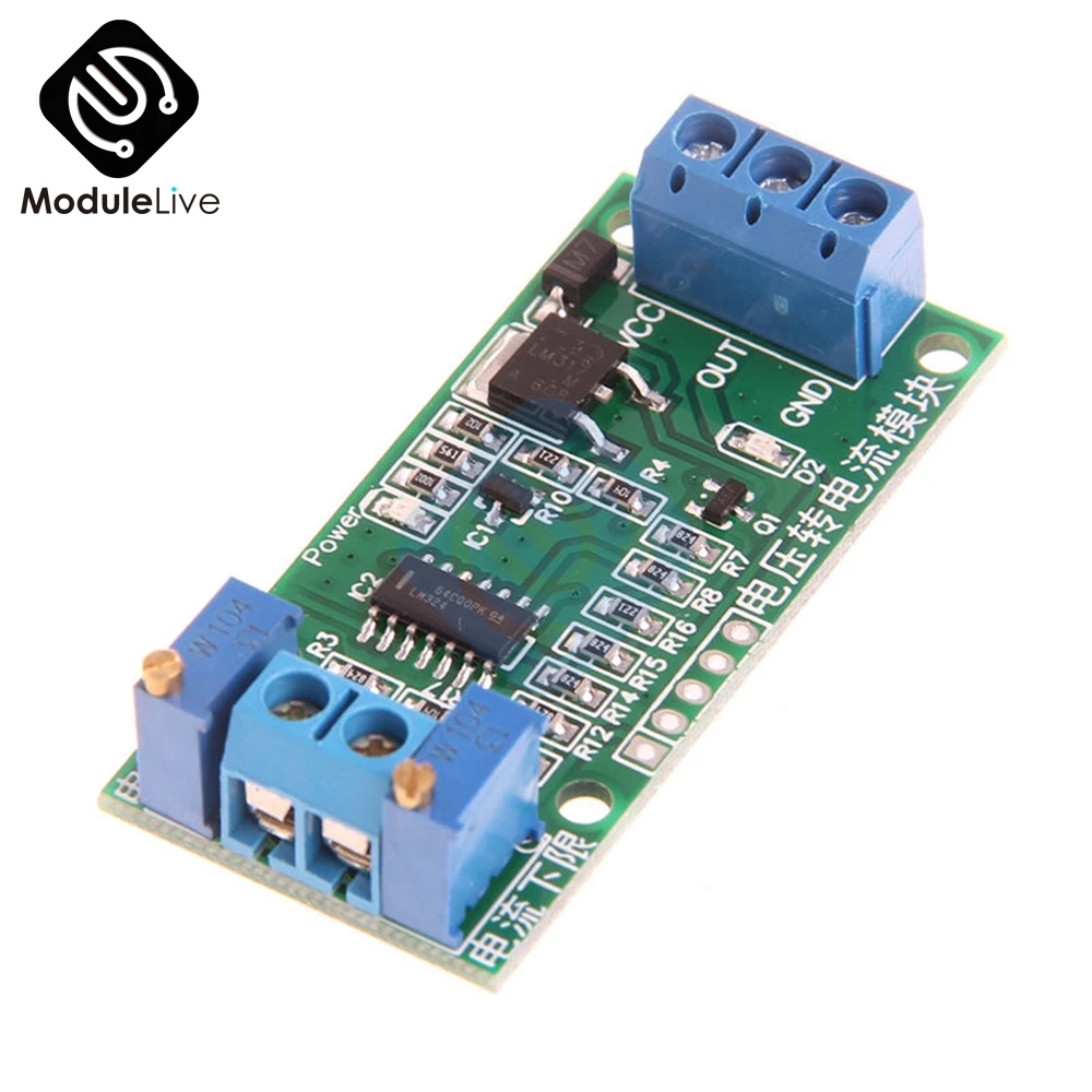 

Linear Conversion Voltage to Current Transmitter Signal Module 0-5V to 4-20mA Power DC 12V~24V Potentiometer Adjustment DIY KIT