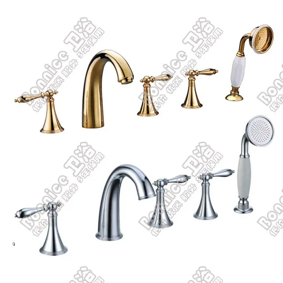 Five piece all copper split Jacuzzi bathtub faucet faucet European five