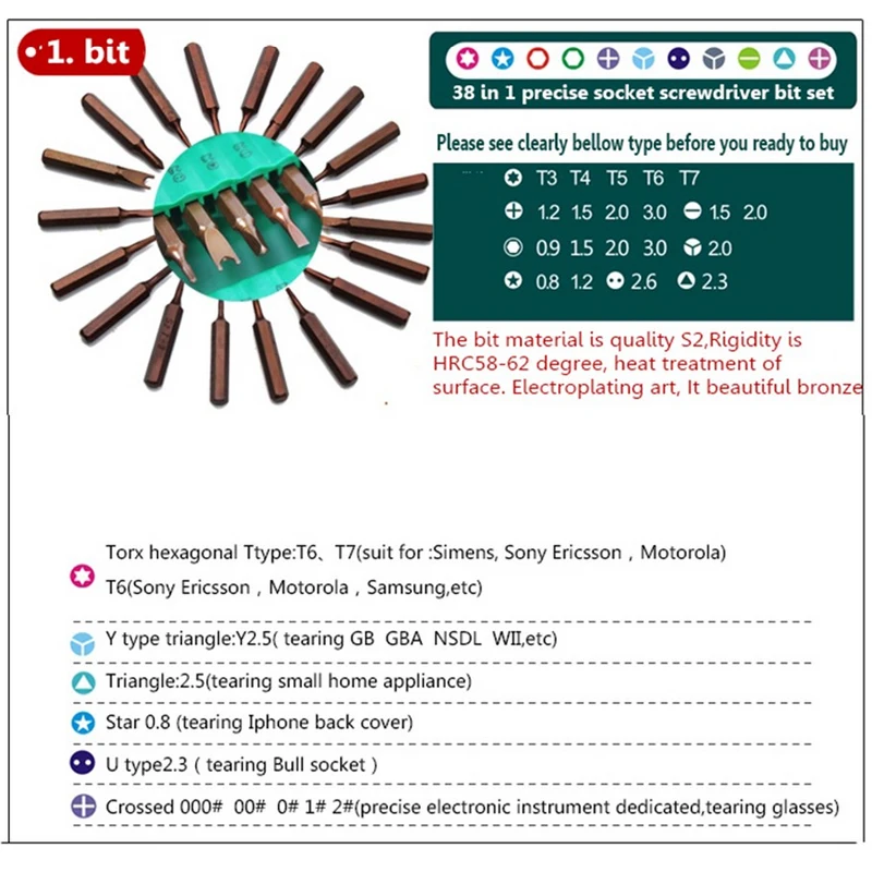 LAOA 38 in 1  Precision Screwdriver Set Laptop Mobile phone Repair Tools Kit Precise Screwdrivers Hand tools