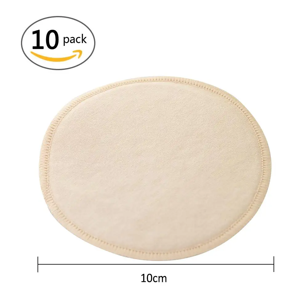 10 PCS Pure Cotton Thin Breathable Washable Reusable Anti Milk Overflow Nursing Breastfeeding Pads For Pregnant Women