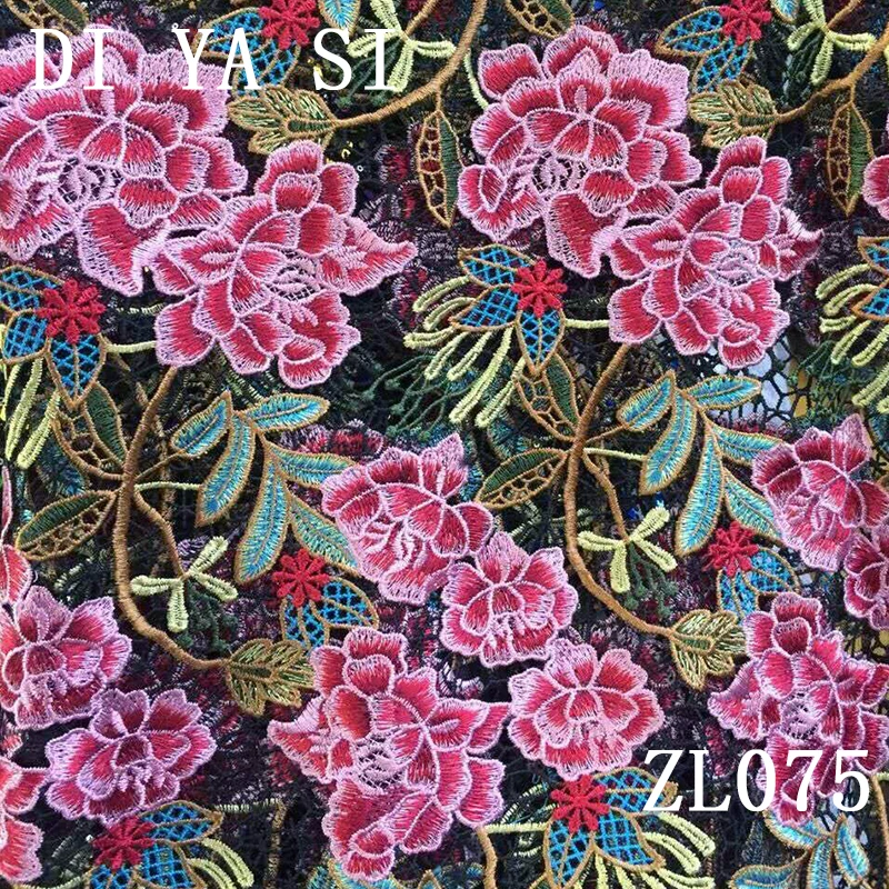 

High quality 2018 African tulle lace cotton material African fashion Renda embroidery French net lace fabric for party dress