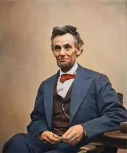 TOP handpainted art oil painting work America USA President Abraham Lincon FREE SHIPPING COST