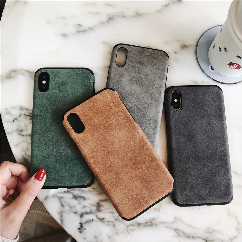 

Simple Suede cloth phone Cases For iphone XS Max XR XS Matte soft silicon Case for iphone 7 8 6 6s plus case cover capa