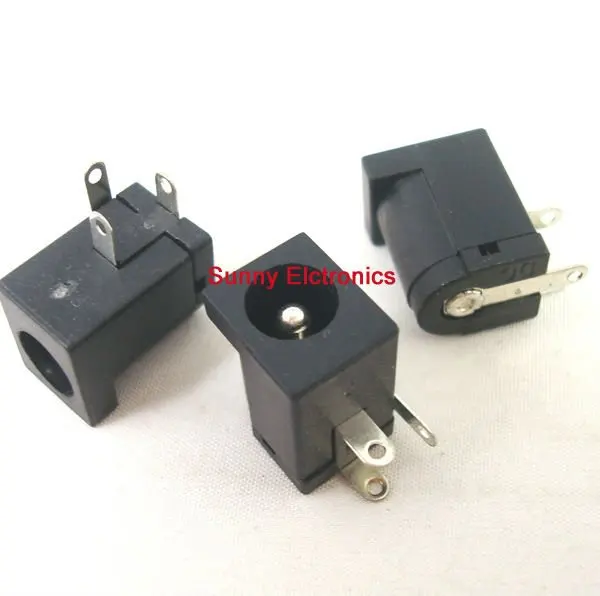 50pcs DC power jack 5.5 *2.5mm Plug Socket Connectors black adapter