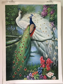 

100% handpainted painting animal peacock forest landscape oil painting pure manual oil painting classical handmade oil painting