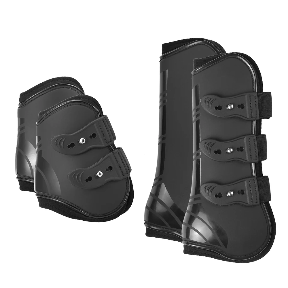 Details about   Durable 4pcs Front Hind Leg Boots Adjustable Horse Guard Tendon Protection 