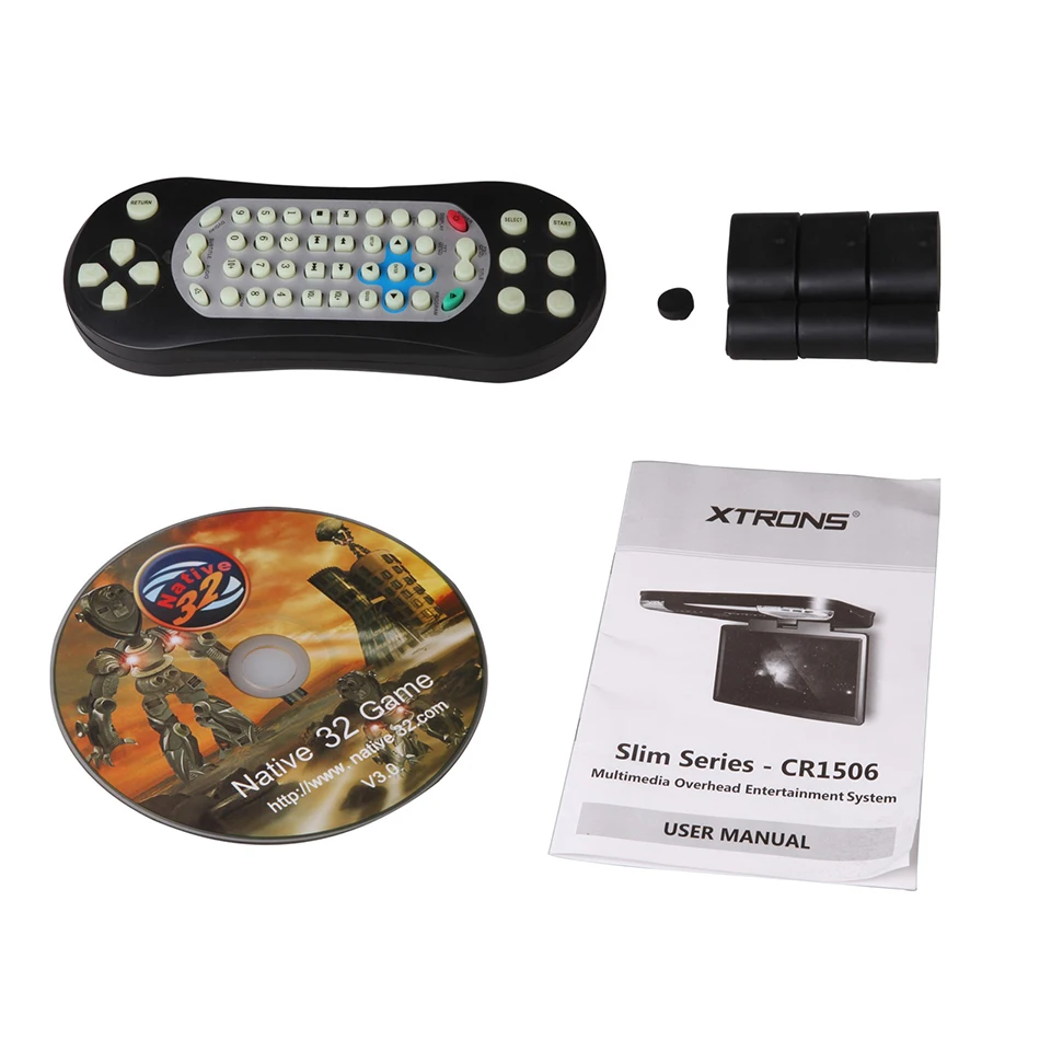 Top 15.6" Car Roof Mounted DVD Player With 32 Bits Game Flip Down Monitor Ultra-thin Overhead Wide Screen HDMI Port Ceiling HD Video 5