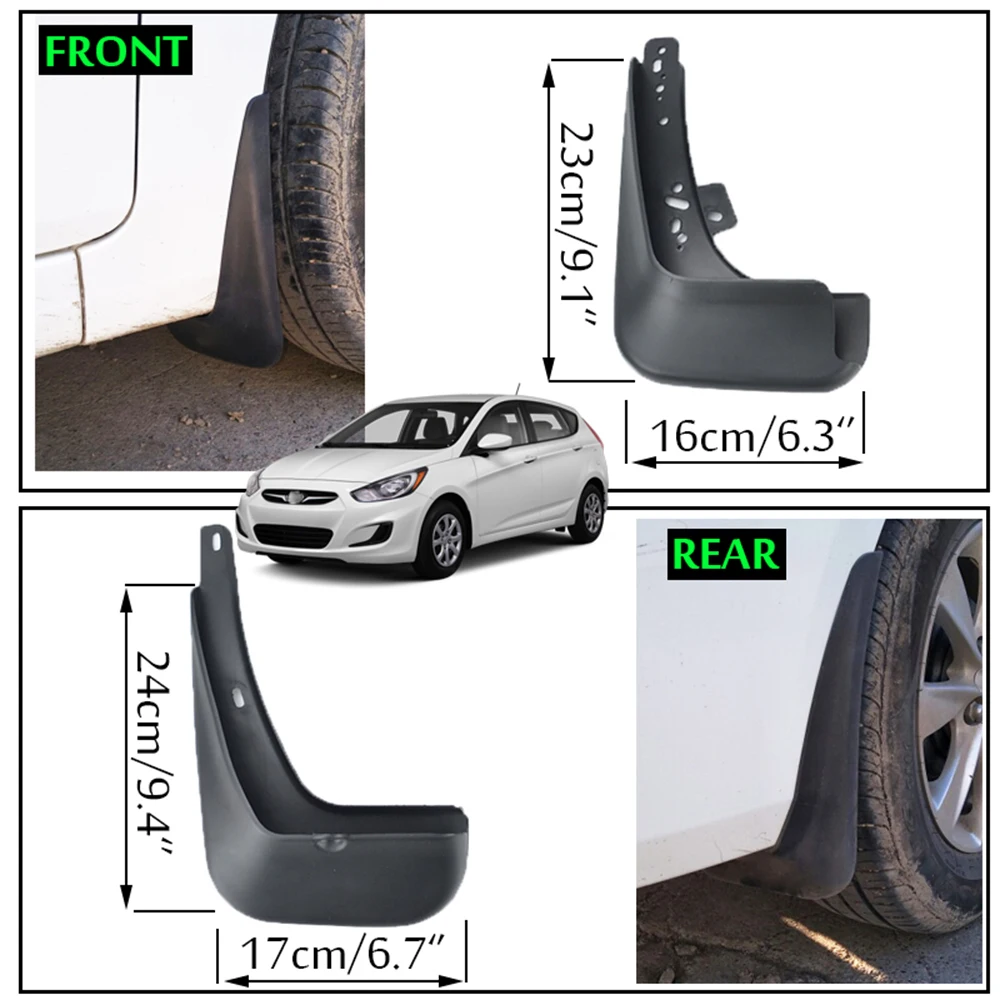 Набор литых брызговиков для hyundai Accent Solaris 2011- Брызговики Передние Задние 2012 2013 седан