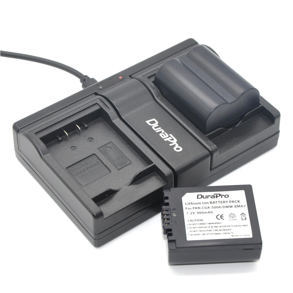 

DuraPro 2PCS CGA-S006 DMW-BMA7 Battery Bateria Akku + USB Dual Charger for Panasonic Lumix DMC-FZ18, DMC-FZ28, DMC-FZ30, DMC-FZ3