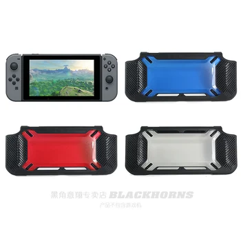 

NS Accessories for Slim Rubberized [Snap on] Hard Case Cover for Nintendo Switch (Clear/Black) ( Blue/Black) (Red/Black)