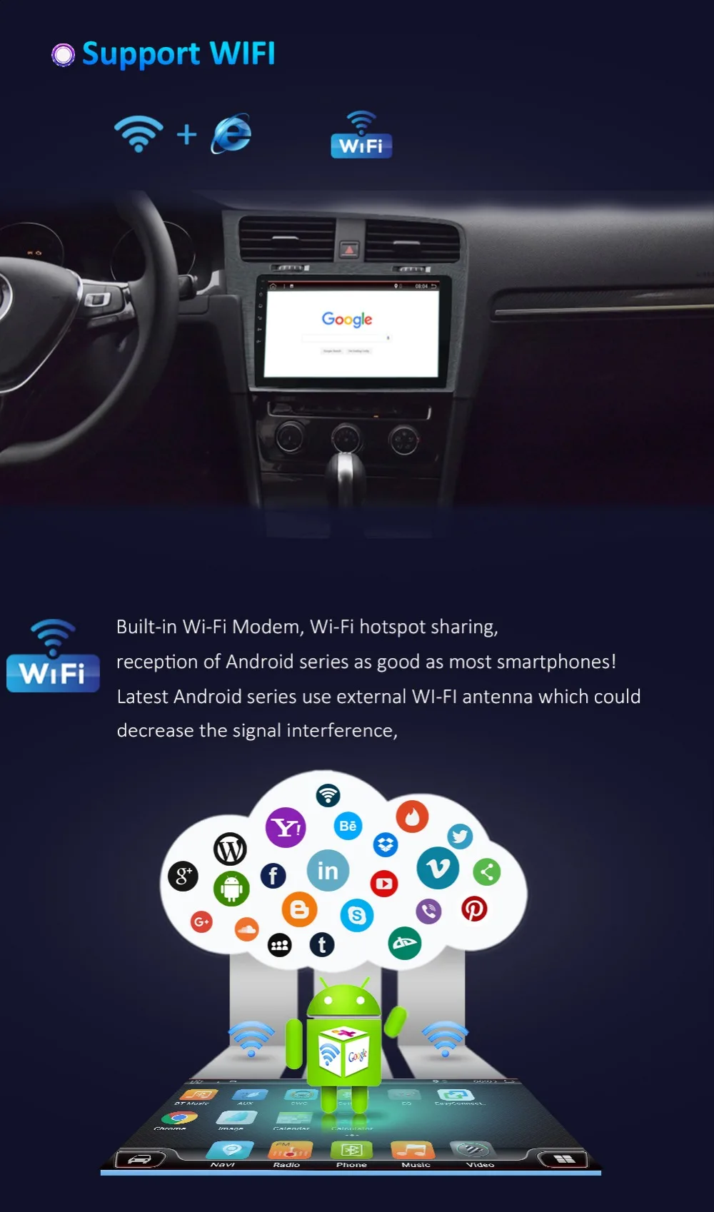 Clearance Bosion 2 din For Volkswagen golf 7 2013 Android 9 Autoradio Car Multimedia Player GPS Navigation Head Unit with wifi BT RDS USB 9