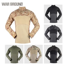 Камуфляжная тактическая Мужская футболка с длинными рукавами, военная униформа, дышащая униформа, Спортивная футболка для охоты на открытом воздухе