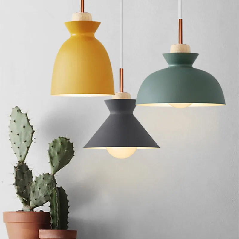 Modern Pendant Light Scandinavian Led Hanging Lamp Wood Aluminum Modern Pendant Light Scandinavian Led