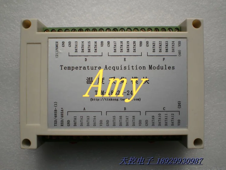 

TAM-18B20-24L multi-channel temperature acquisition module 232/485 interface MODBUS protocol can be connected to PLC