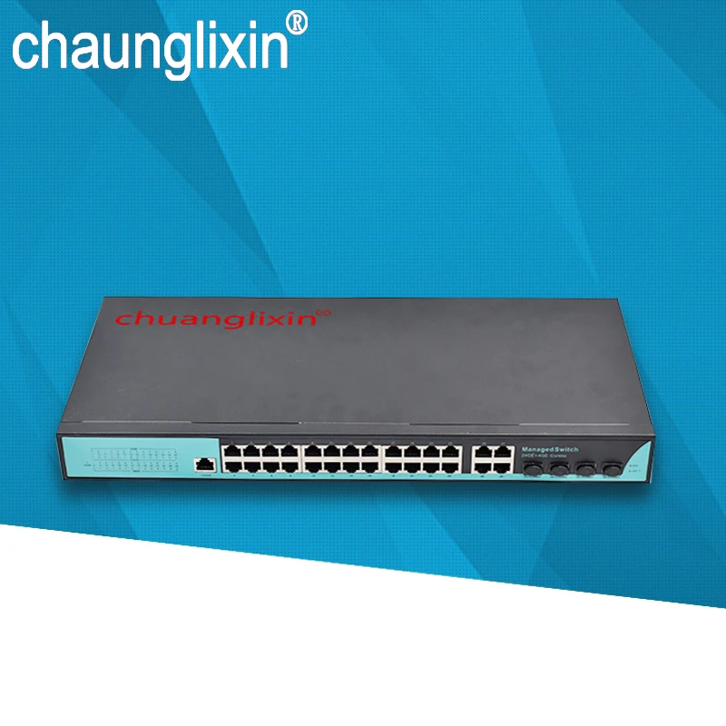 

24 PORT POE switch 4 SFP slot gigabit 48V POE supply af/at managed without sfp module 4 combo port