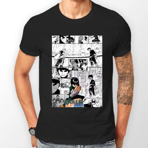 

Rock Lee Manga Strip Naruto Anime Manga Unisex Tshirt T-Shirt Tee ALL SIZES Cartoon t shirt men Unisex New Fashion tshirt