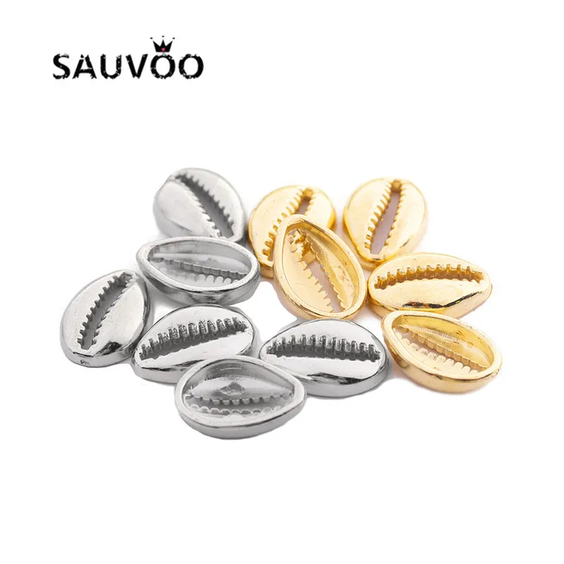 SAUVOO 200 шт./лот CCB модные бусины из ракушки 11 6*17 мм золото серебро Сделай Сам