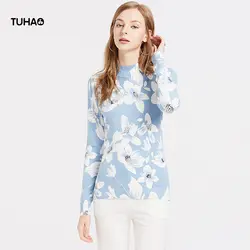 TUHAO свежий с цветочным принтом свитер женский 2018 осень зима женская одежда Slim Fit Модный пуловер Топы корректирующие TH1909