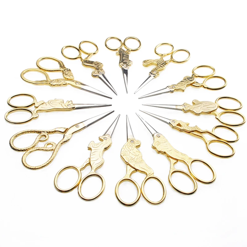 

ZAKKA cross stitch Retro Vintage Antique Fine Sewing Tailor scissor handicraft DIY Household Fabric cut trim shear