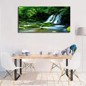 

Canvas Wall Art Waterfall Nature Painting Canvas Prints Panoramic Canvas Artwork Prints , Ready to Hang Drop shipping