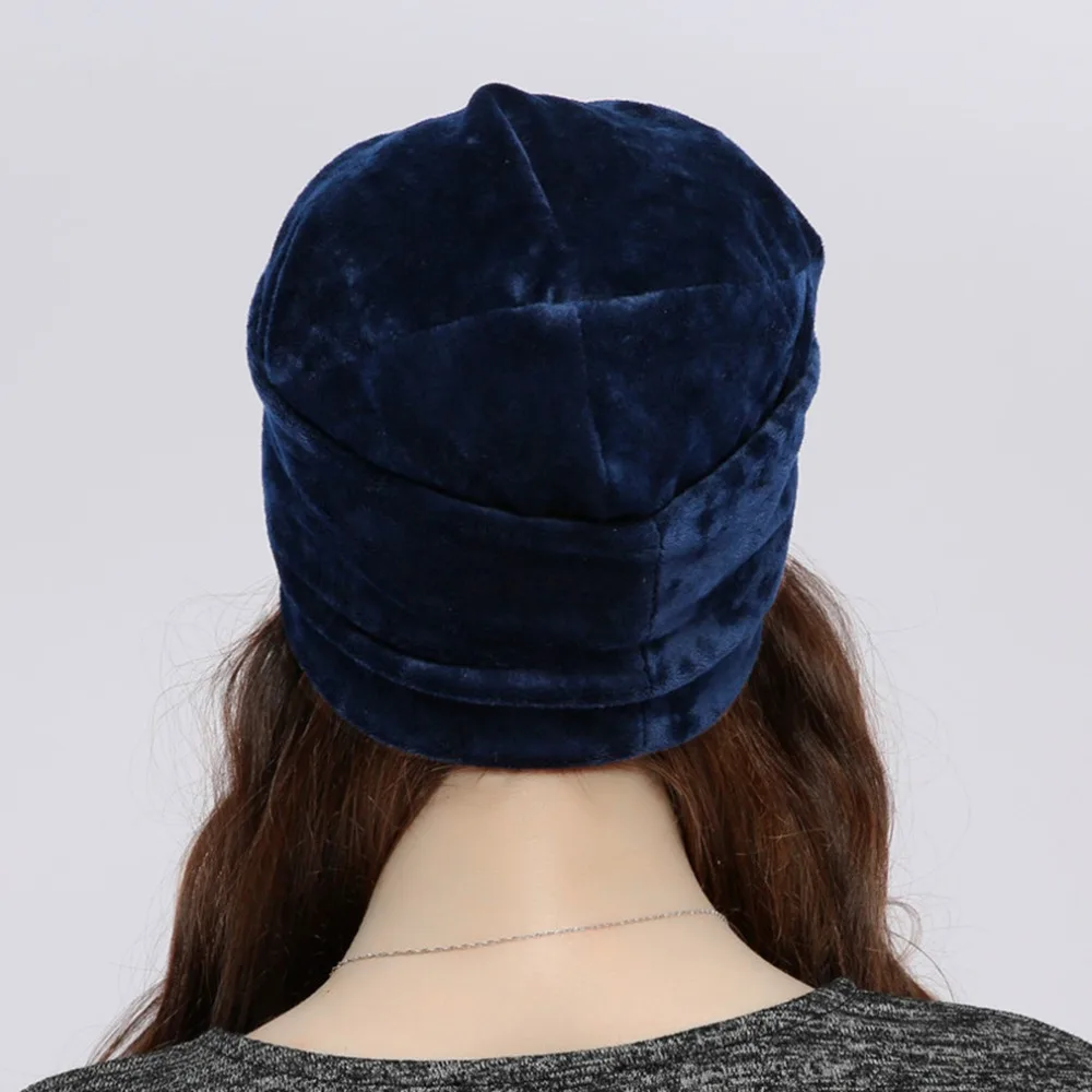 Bonnet femme automne décontracté strass coton plaine bonnet ample chapeau  pour femmes femme Balavaca Skullies & bonnets