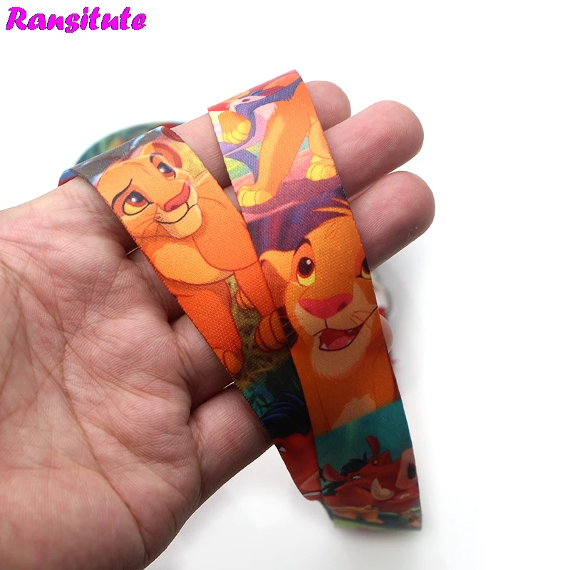 Ransitute R331 الأسد الملك مفاتيح ID بطاقة رياضة أحزمة هاتف المحمول USB شارة حامل DIY الهاتف شنق حبل الحبل