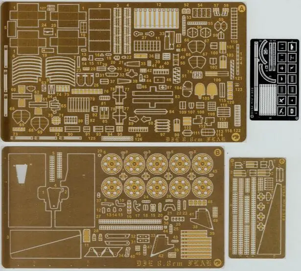 

1/35 Etching Sheets For WWII German 88mm Anti-tank Gun Big Set Profession