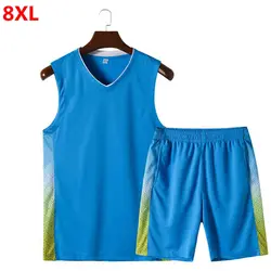 Летний Новый мужской плюс размер XL жилет спортивный костюм для бега Мужской Молодежный негабаритный 7XL 8XL 6XL свободная повседневная одежда