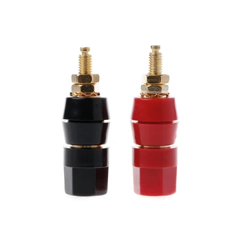 

2pcs/set 4mm Banana Plug Red Black Connector Amplifier Terminal Binding Post Speaker Jack