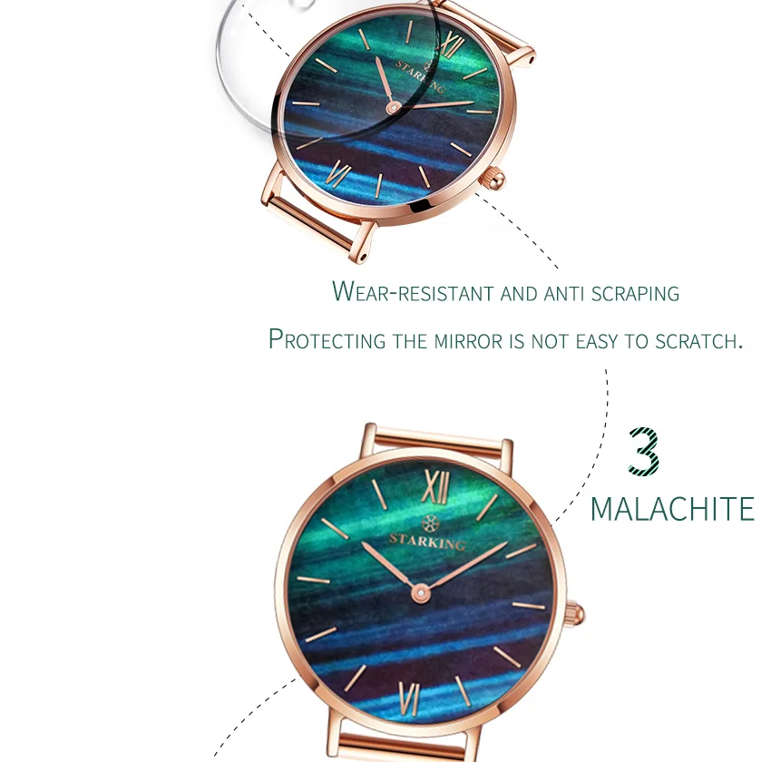 STARKING Топ бренд Модные женские сетчатые часы женские кварцевые часы изумрудные женские роскошные часы из нержавеющей стали Reloj наручные часы