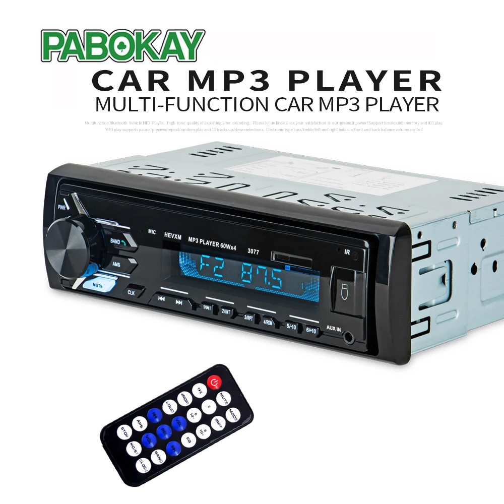 

Car Radio MP3 USB Bluetooth Autoradio 1 Din Stereo Audio SD USB MMC Tuner High Power Head Unit 3077
