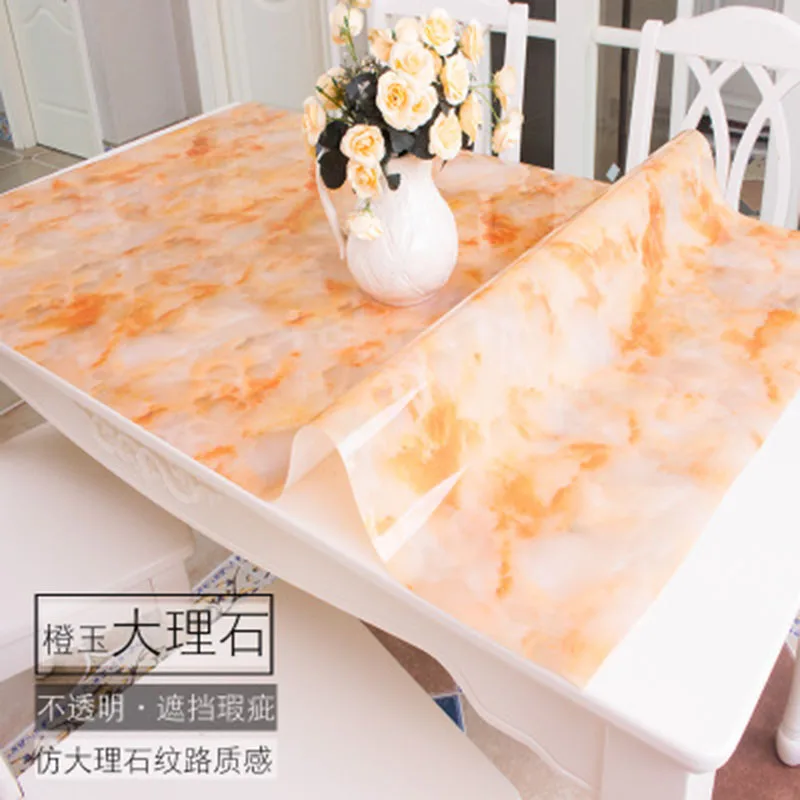  High quality tablecloth printing Pvc soft glass cheap table mat kitchen oven waterproof D' water fo
