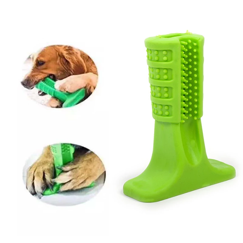 

Pet Dogs Durable Rubber Dog Chew Bone Toys Clean Your Teeth Puppy Cleaning Products Tooth Brush Dental Care Remove Bad Breath