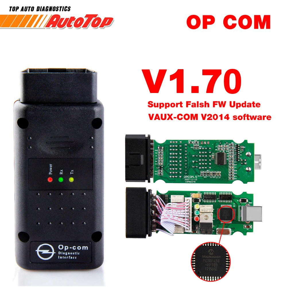 2017 OBD2 OP-COM V1.70 OPCOM for Opel Car Diagnostic Scanner with Real PIC18f458 for Opel OP COM Diagnostic Tool Flash Firmware op com car vehicle diagnostic tool black