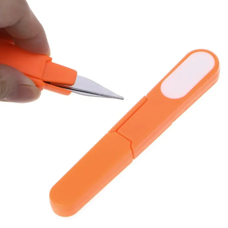 Бытовые швейные ножницы для резки ниток, поперечные швейные ножницы для лески, u-образная пластиковая ручка, ручной инструмент
