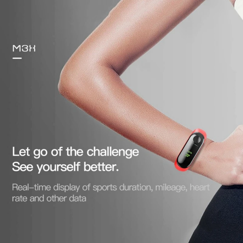 Смарт-браслет M3 с цветным экраном и зарядкой от usb, спортивные часы, мониторинг сердечного ритма, кровяного давления, IP67, водонепроницаемые Смарт-часы