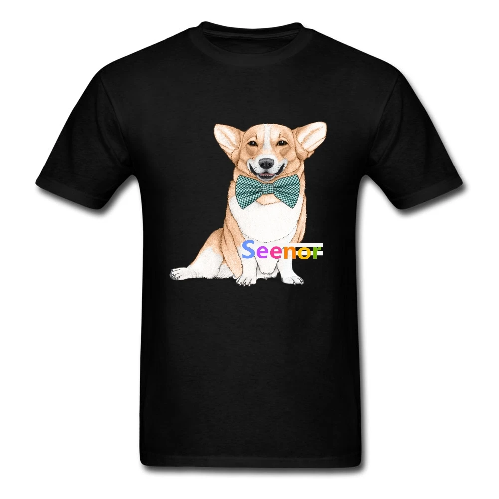 Новый человек корги собака костюм Мода Футболки для женщин crewneck