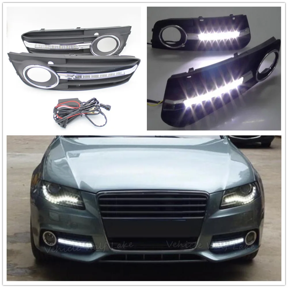  2PCS LED DRL For Audi A4 B8 2009 2010 2011 2012 Car-Styling LED DRL Daytime Running Light Daylight  - 33049064691