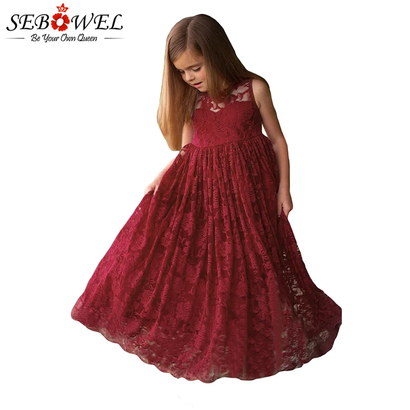 Burgundy-Sleeveless-Rose-Lace-Flower-Girl-Dress-TZ61006-3-1 
