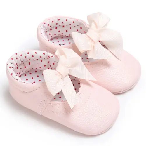 

Cute Kids Baby Girls Shoes Bowknot Infant Slip-on Crib Newborn Shoes Princess 0-18Months