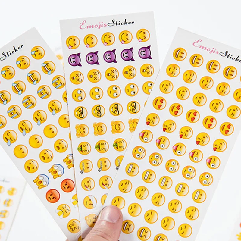 10pcs 1 Sheet Sticker Emoji Smile Face Toy Stickers for Notebook Albums Message DIY Stickers Viny Instagram Classical