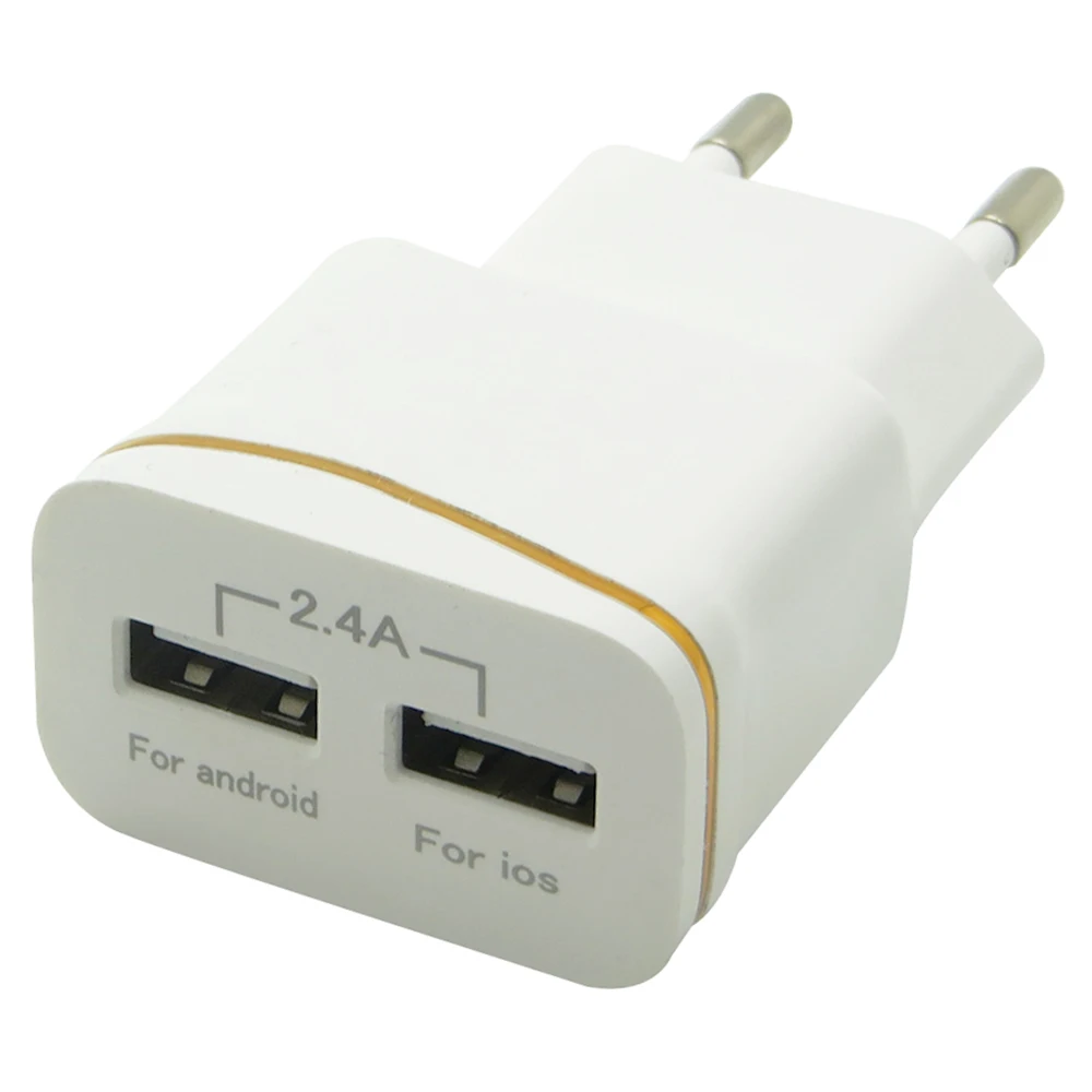 Зарядное устройство сетевое с двумя USB-портами 12 Вт 5 В 2 4 А | Мобильные телефоны и