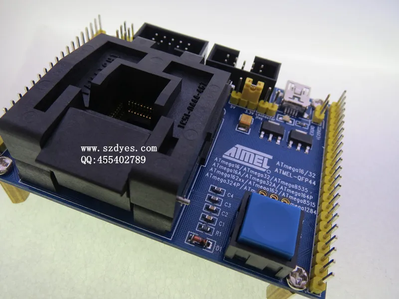 

FREE ATmega16 / 32 mega164 / 324 mega164 AVR programmer burn test seat QFP44 IC51-0444-467 original spacing 0.8MM-44PIN
