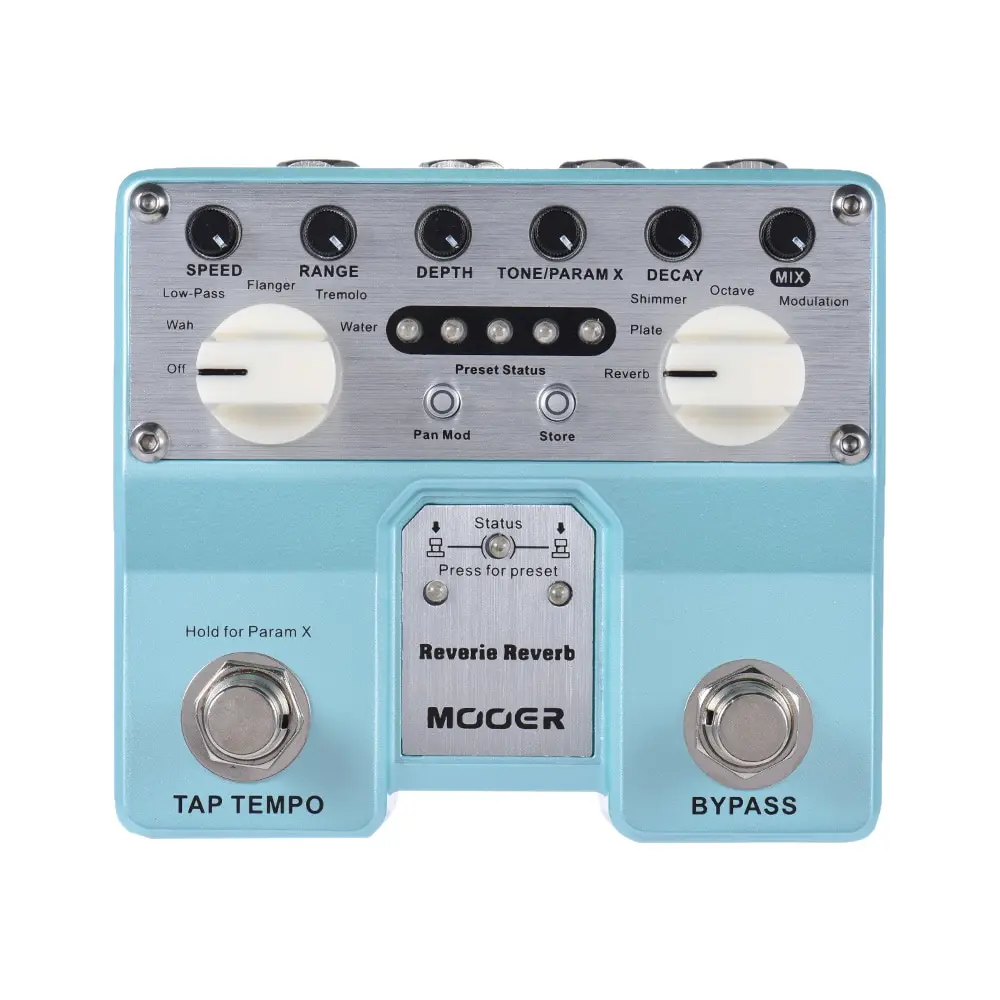MOOER Reverie Reverb педаль гитарного эффекта 5 режимов реверберации 5 усиливающих эффектов с двумя ножными переключателями
