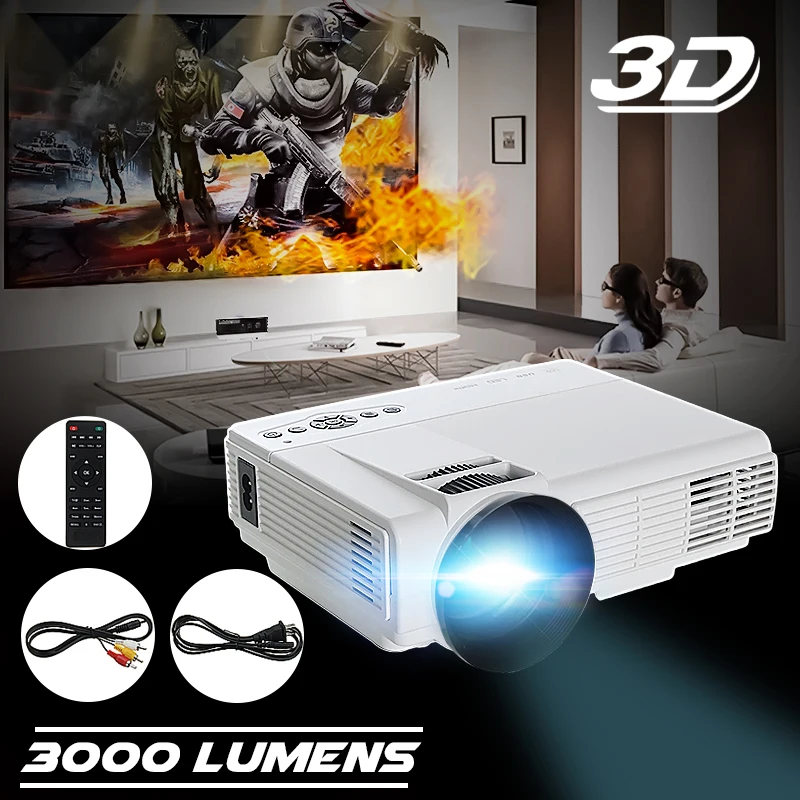 50 Lumens HDMI LED Projector 3D 1080P Full HD VGA USB Mini portable Projector Home Theater Multimedia 50 Lumens HDMI LED Projector 3D 1080P Full HD VGA USB Mini portable Projector Home Theater Multimedia