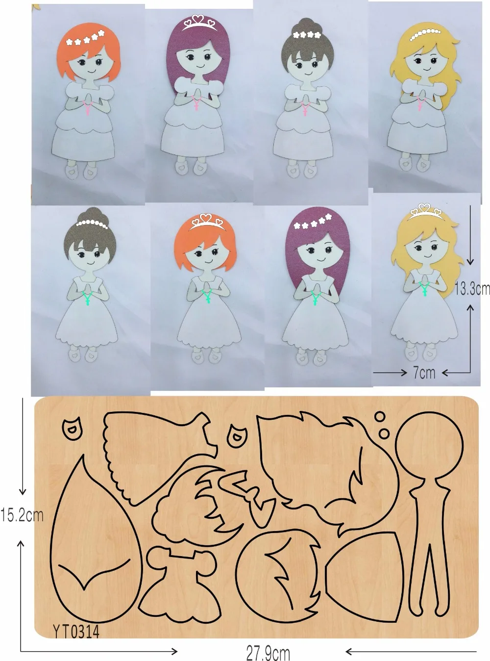 

Praying girls-1 DIY wooden die/ Scrapbook mold/cutting tool die /YT0314